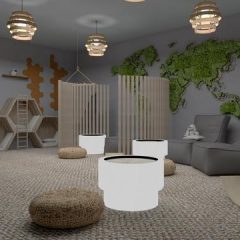 Himalajų druskos siena su led apšvietimu